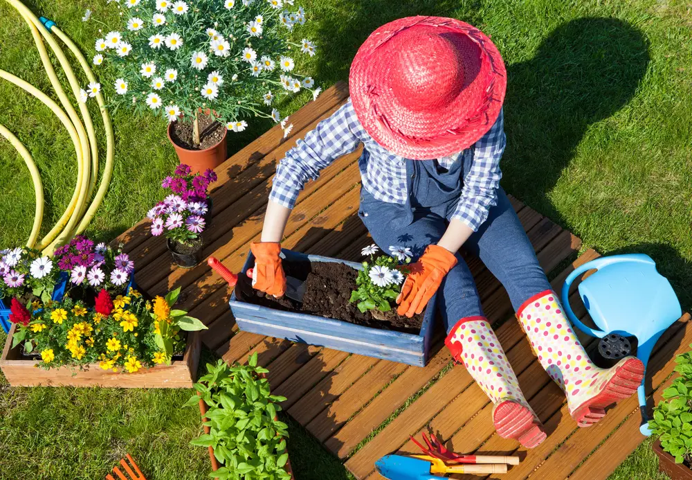 woman gardening